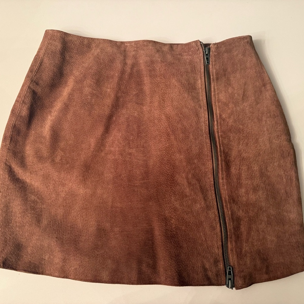 Blank NYC Brown Asymmetrical A-Line Mini Skirt